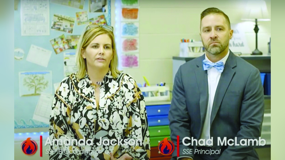 In a video, South Smithfield Elementary's Amanda Jackson and Chad McLamb explain how the International Baccalaureate Programme is remaking their school. Screen capture